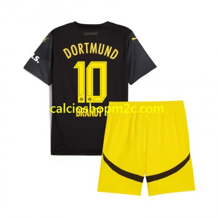Borussia Dortmund Julian Brandt 10 Bambino Maglia Trasferta 2024/2025 Manica Corta